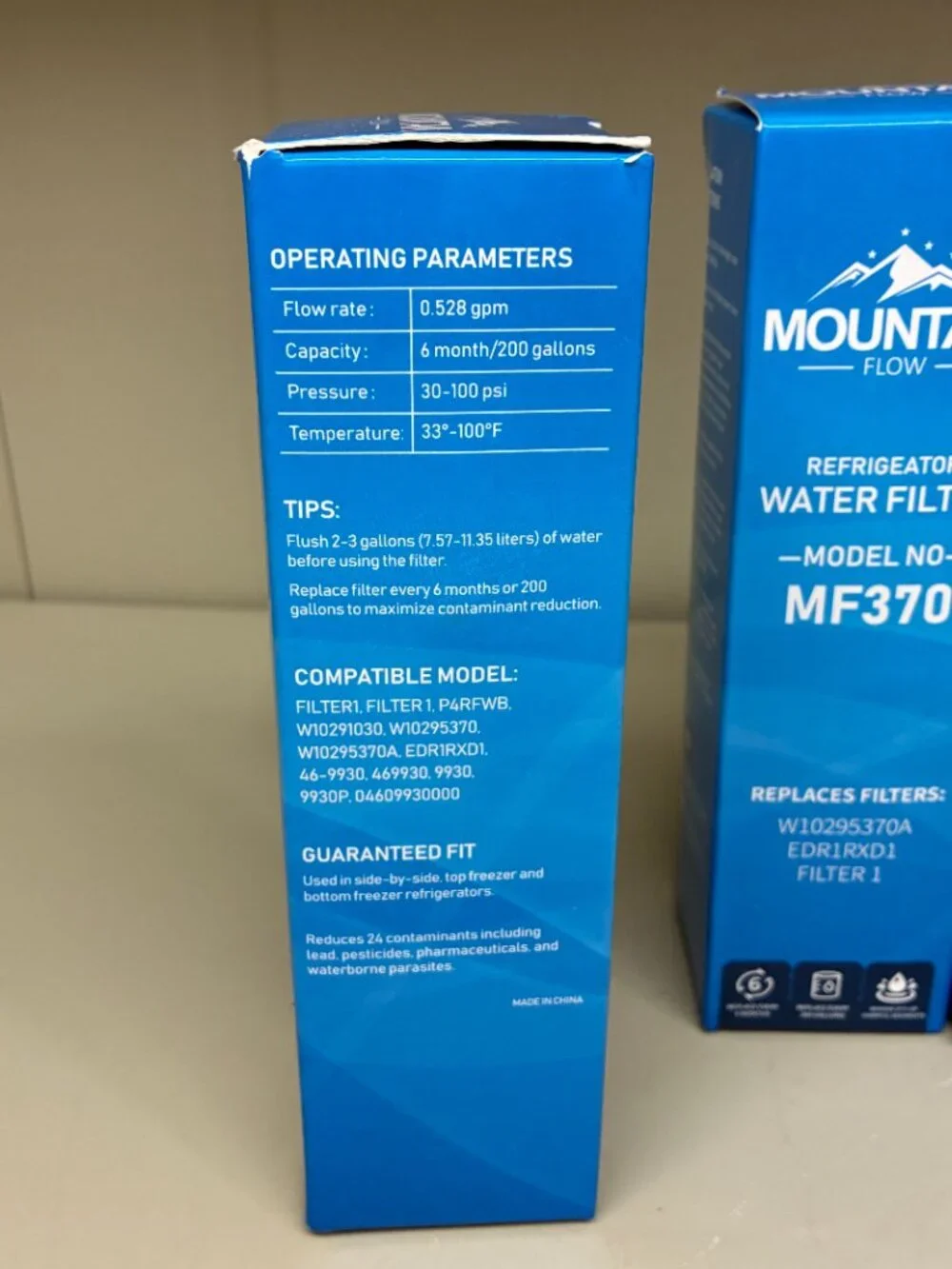 Mountain Flow Refrigerator Water Filter MF370 Replacement Bundle Of 3